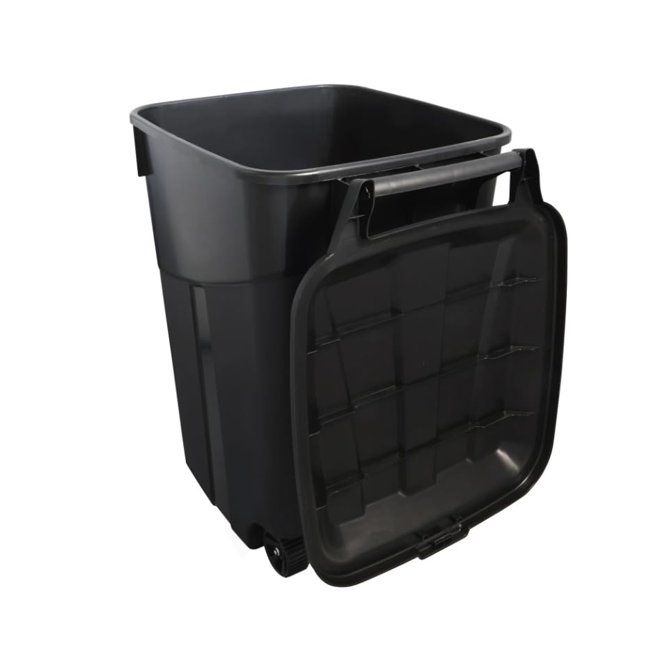 45 Gallon Heavy Duty Plastic Trash Cans with Wheels T352