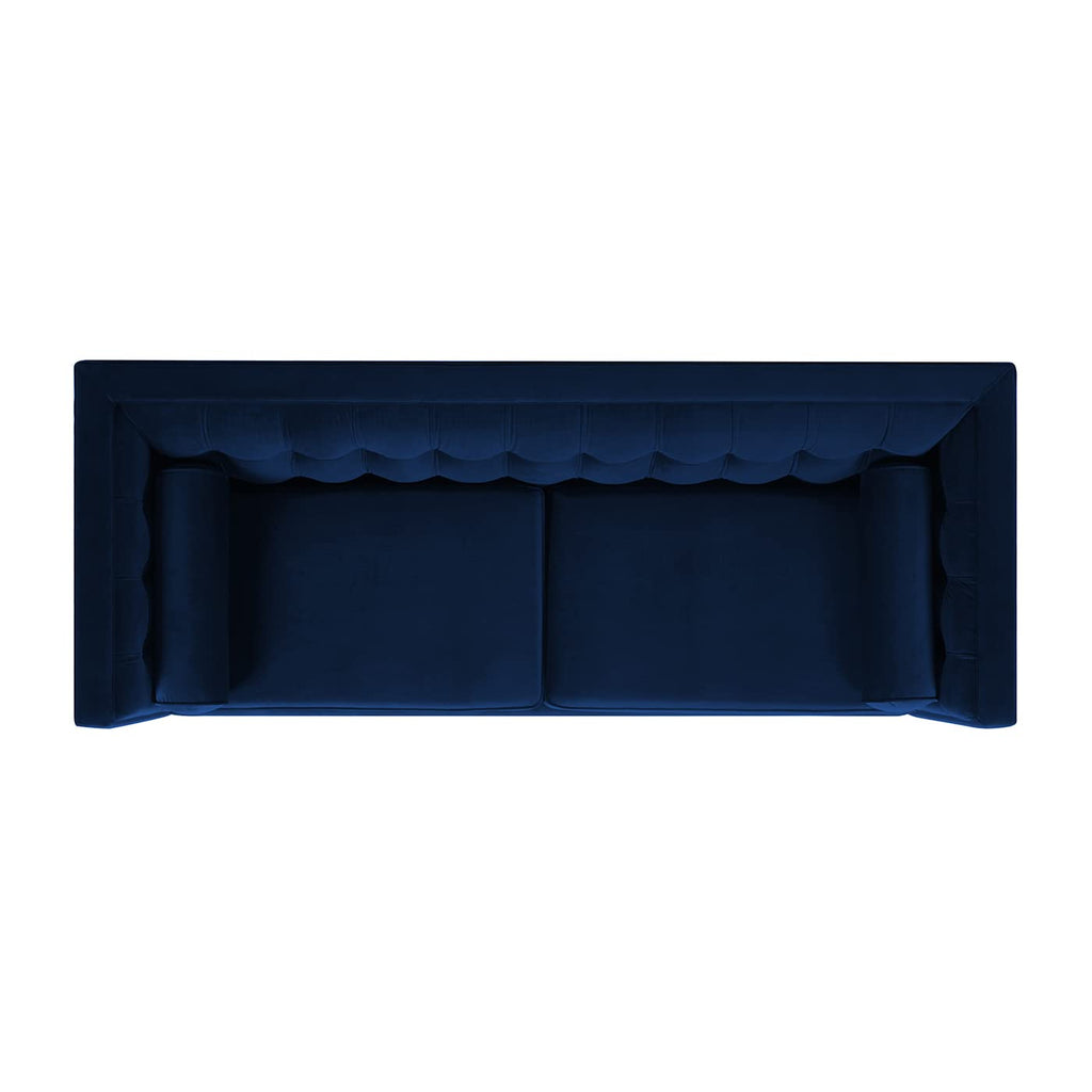Navy Blue Velvet Tufted Sofa Z350