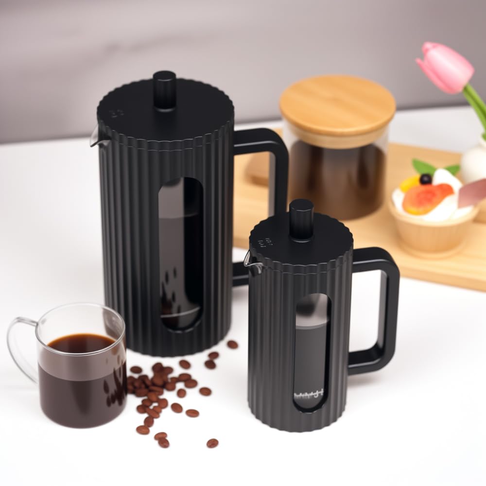 French Press Coffee Maker 12OZ Borosilicate Glass W5411