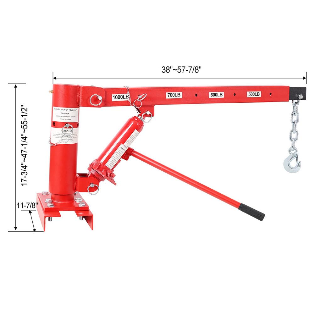 1000 lb Hydraulic Pickup Truck Crane Hoist O3846