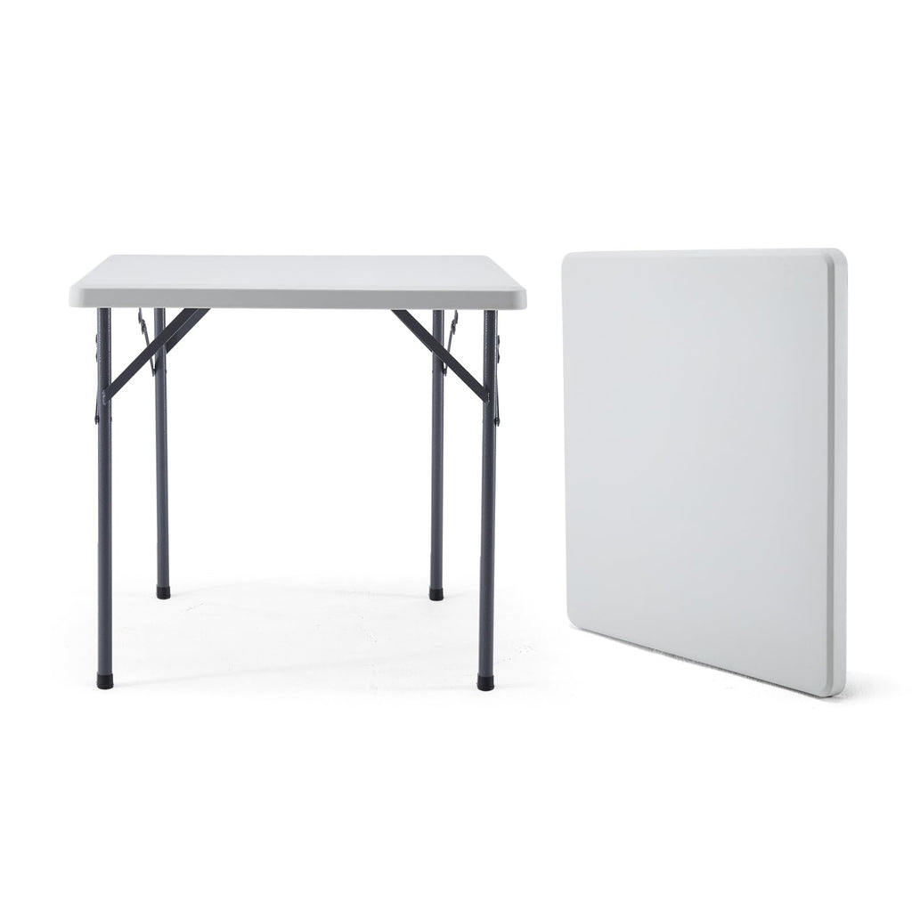 Square Folding Table 31.5"x31.5" Plastic Portable White I218