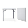 Square Folding Table 31.5"x31.5" Plastic Portable White I218