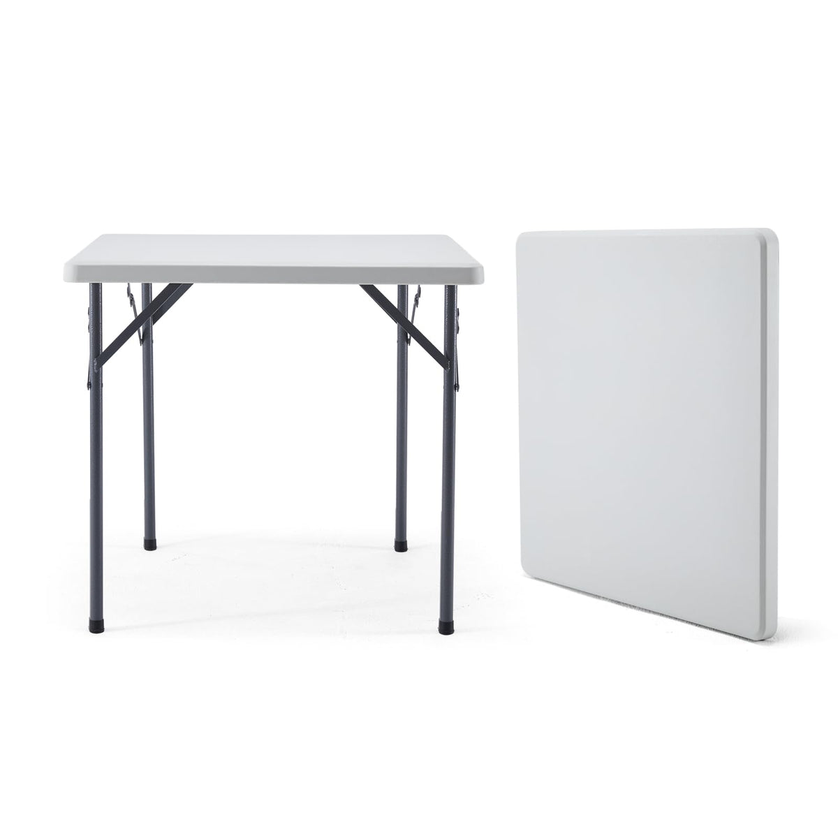 Square Folding Table 31.5"x31.5" Plastic Portable White I218