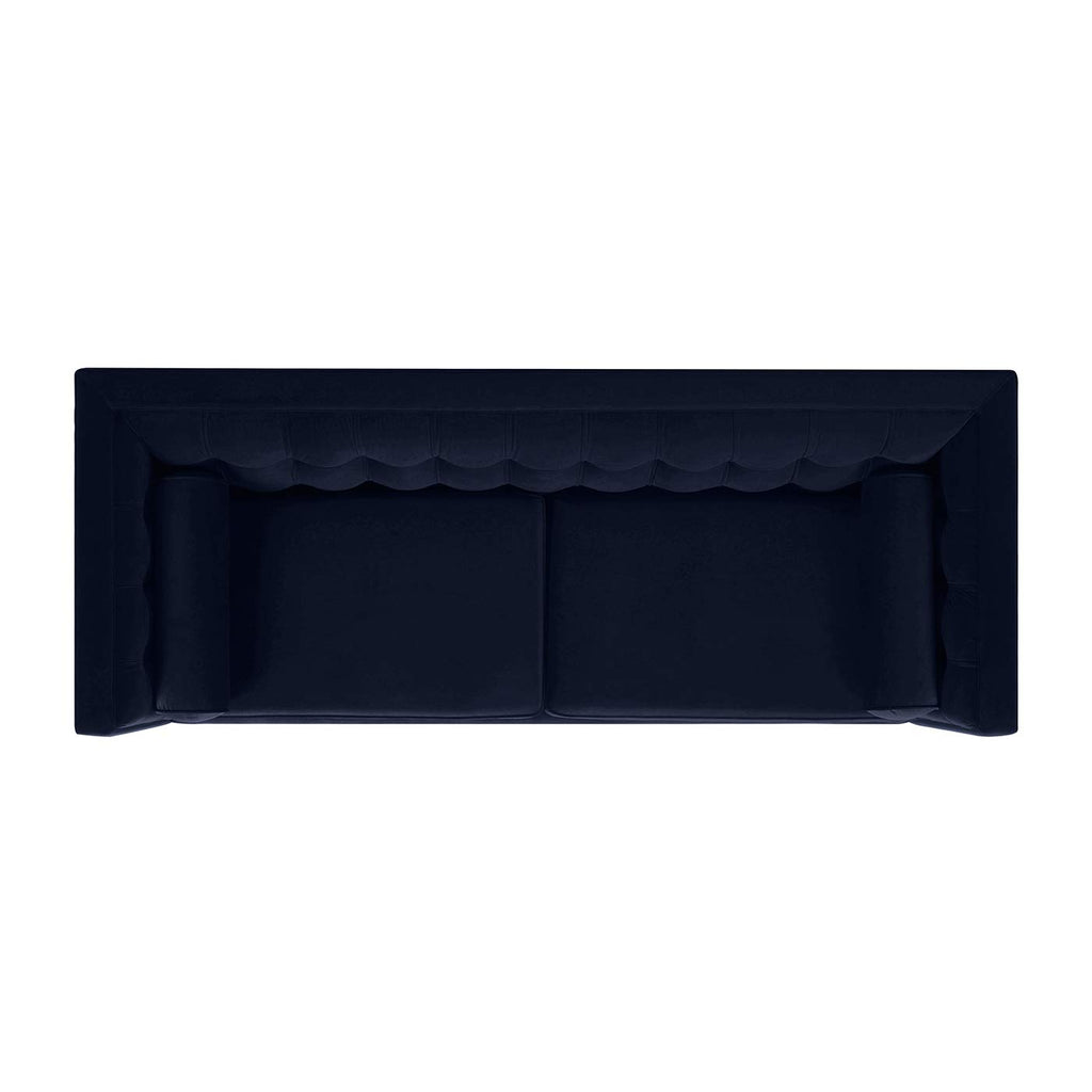 Dark Navy Blue Performance Velvet Tufted Sofa J39500