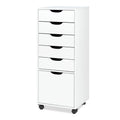 White 5 Drawer Mobile File Cabinet Q308
