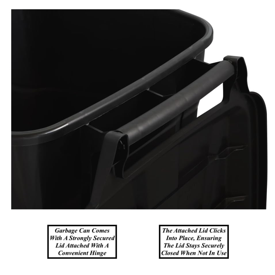 45 Gallon Heavy Duty Plastic Trash Cans with Wheels T352