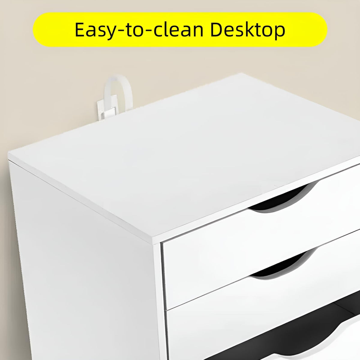 White 5 Drawer Mobile File Cabinet Q308