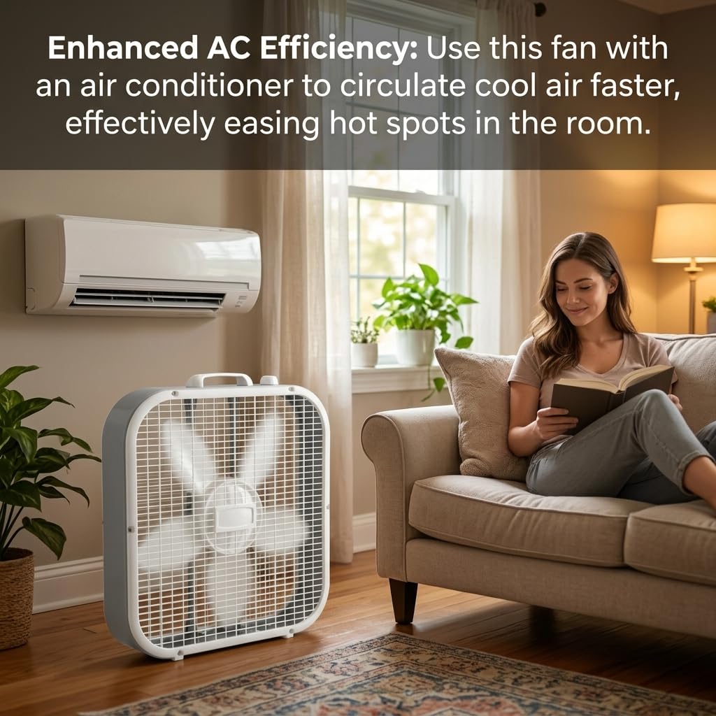 20 Inch 3-Speed Box Fan with Top Handle O19825