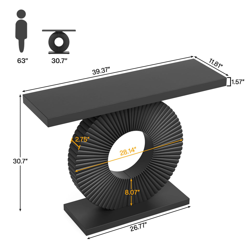 Black 40 inch Wood Console Table I5181