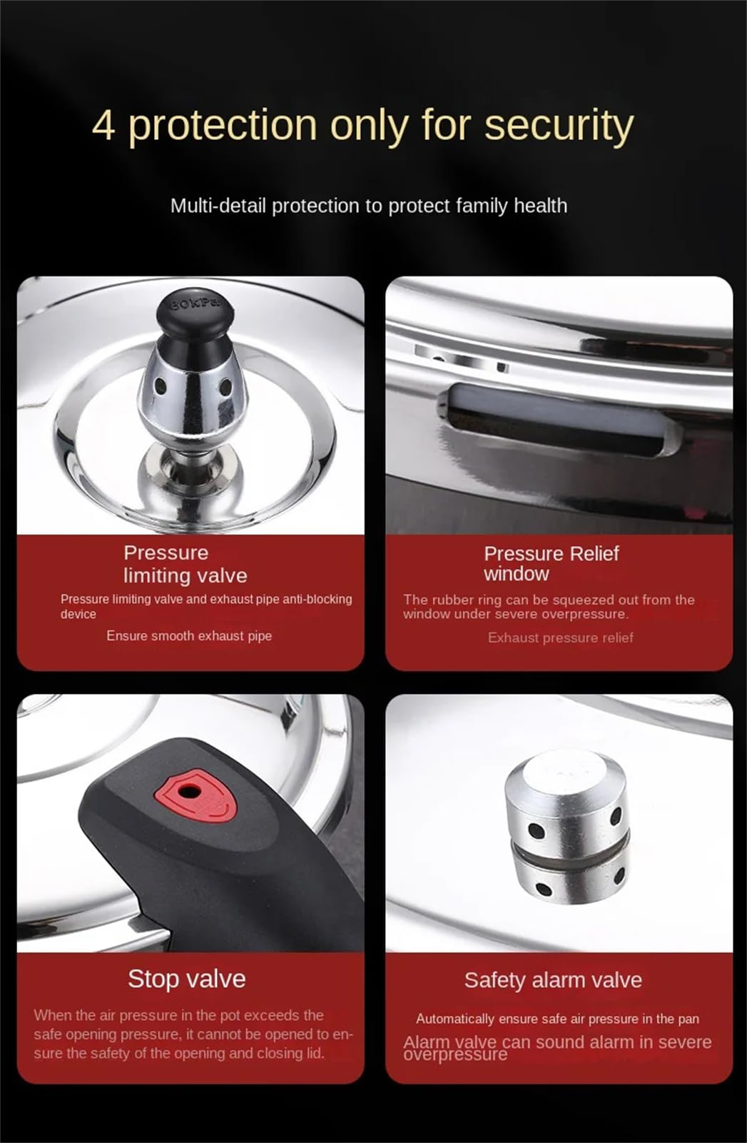 Stainless Steel 3L Induction Compatible Stove Top Pressure Cooker S747587