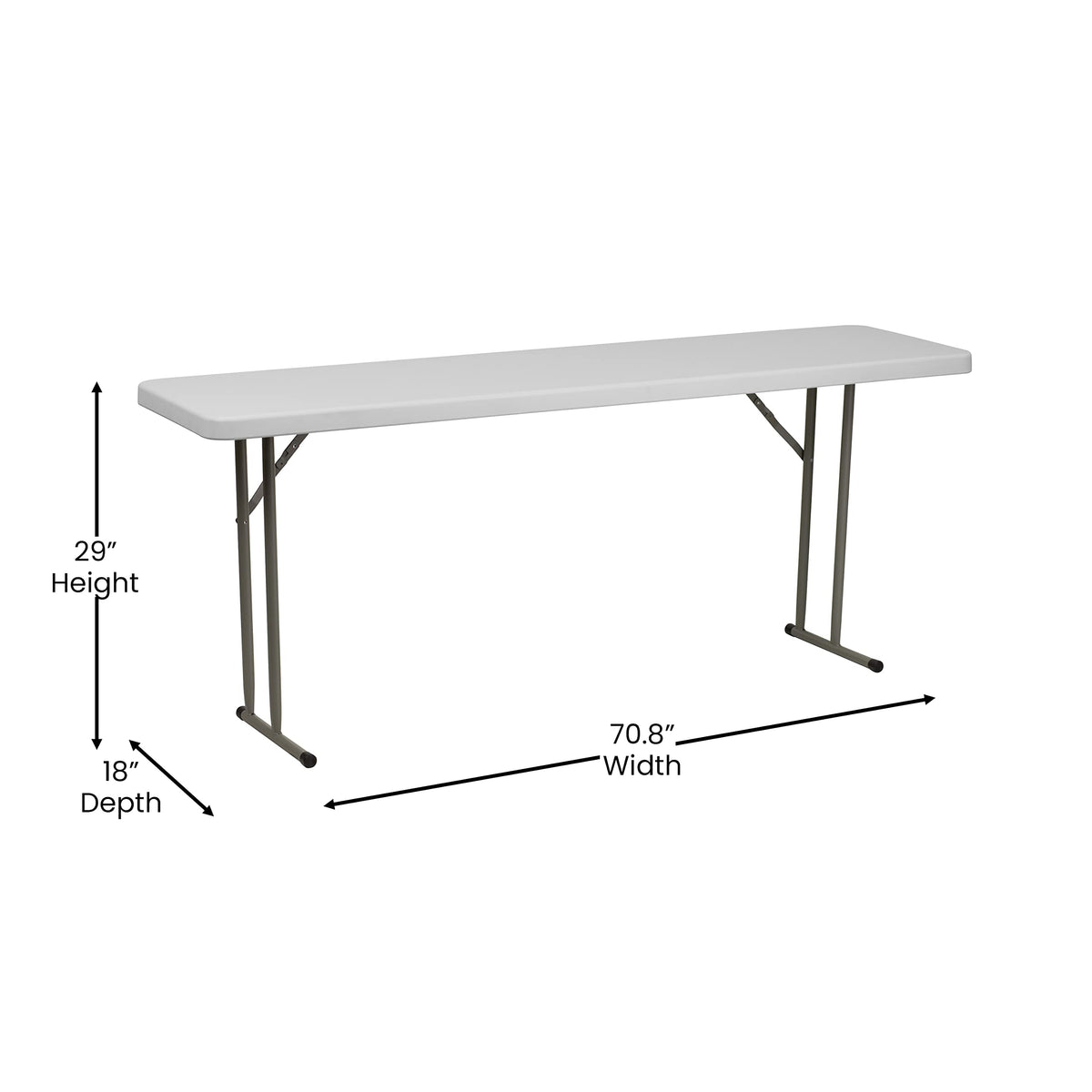 6 Pack 6-Foot Granite White Plastic Folding Training Table C495528