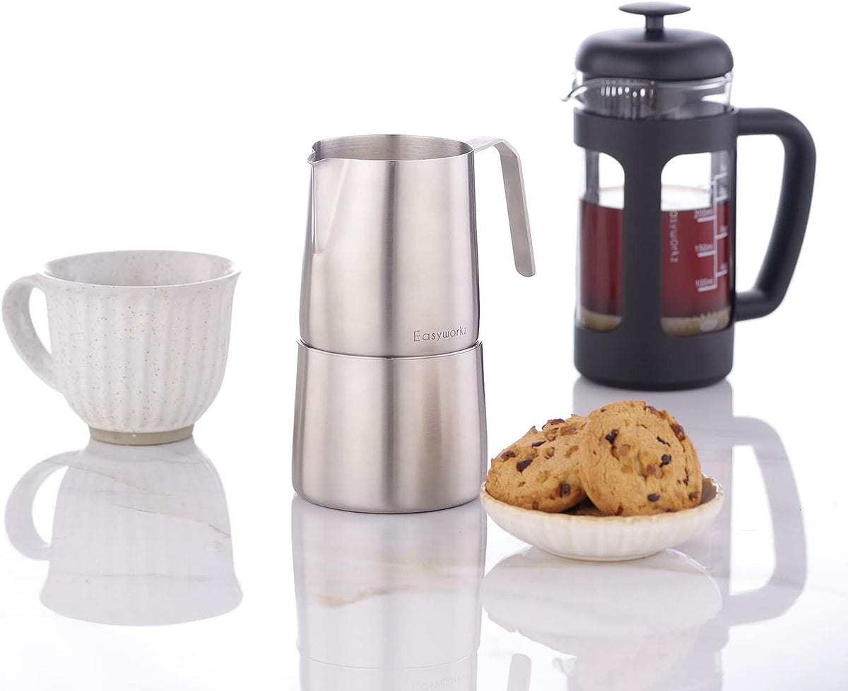 12 oz Stainless Steel French Press and Creamer Set I453966