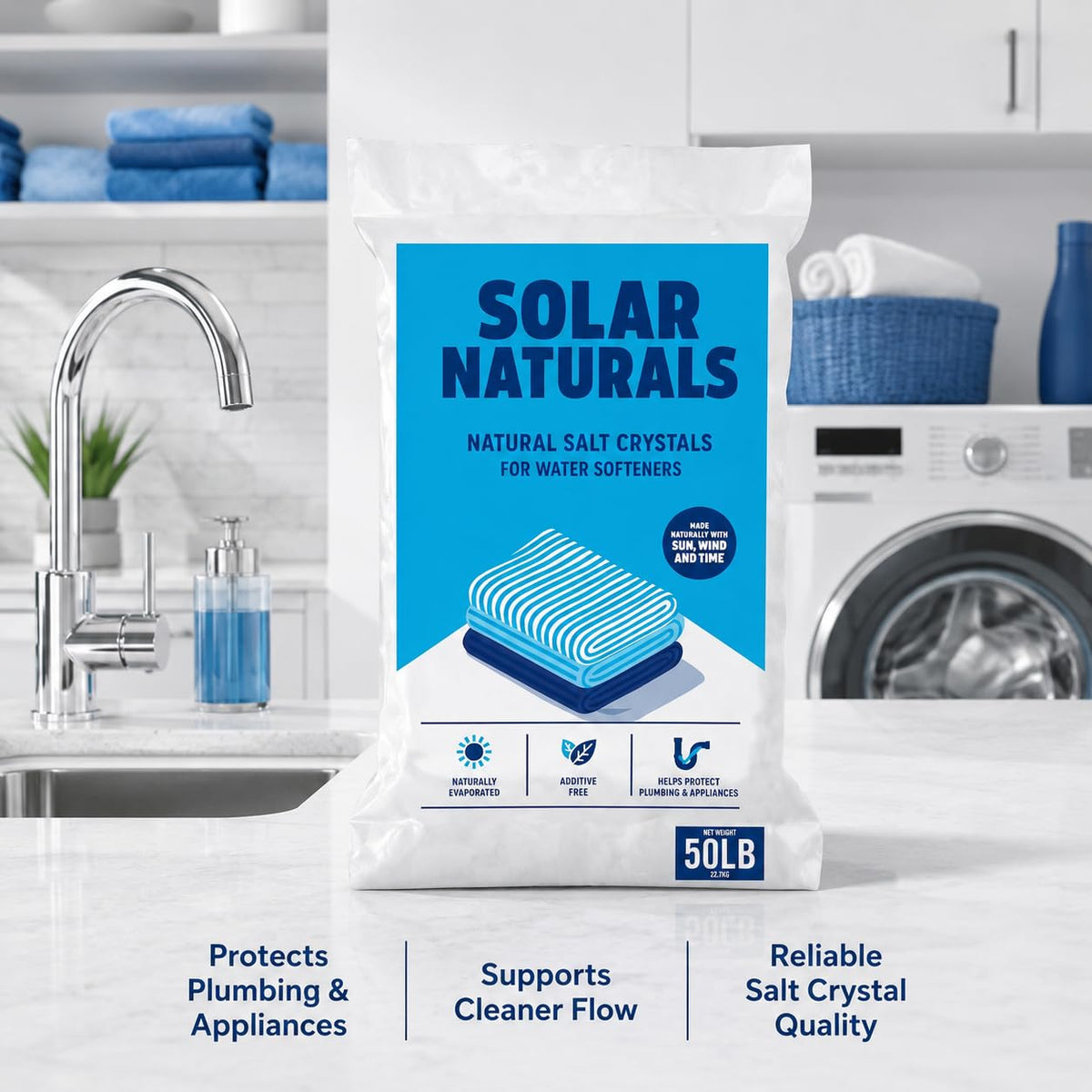 Natural Salt Crystals for Water Softeners, 50 lb P581