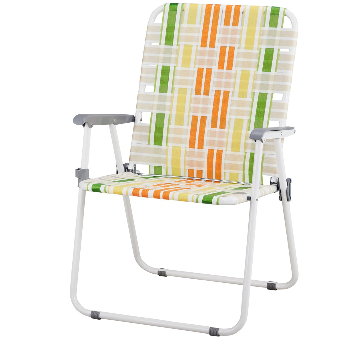 Yellow & Green Webbed Folding Chairs Set of 2 I794183