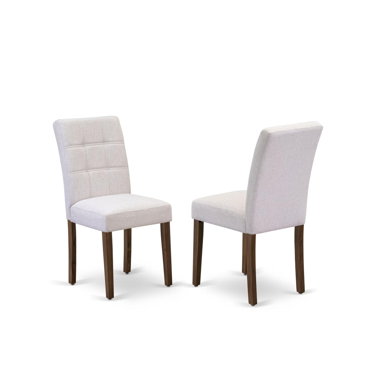 5 Piece Mid Century Dining Table Set with 4 Beige Fabric Chairs B91489