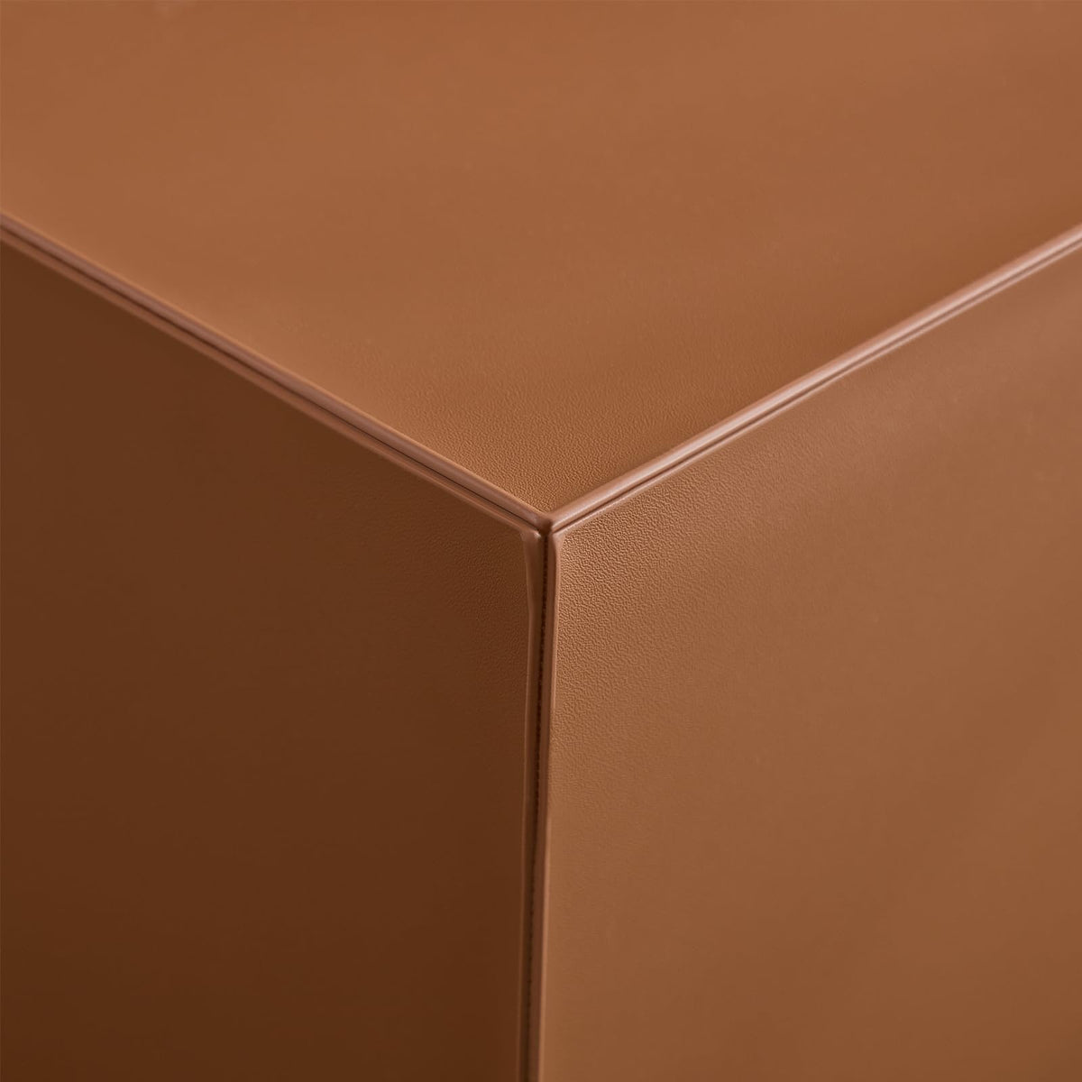 Brown MDF Leather Accent Table L391