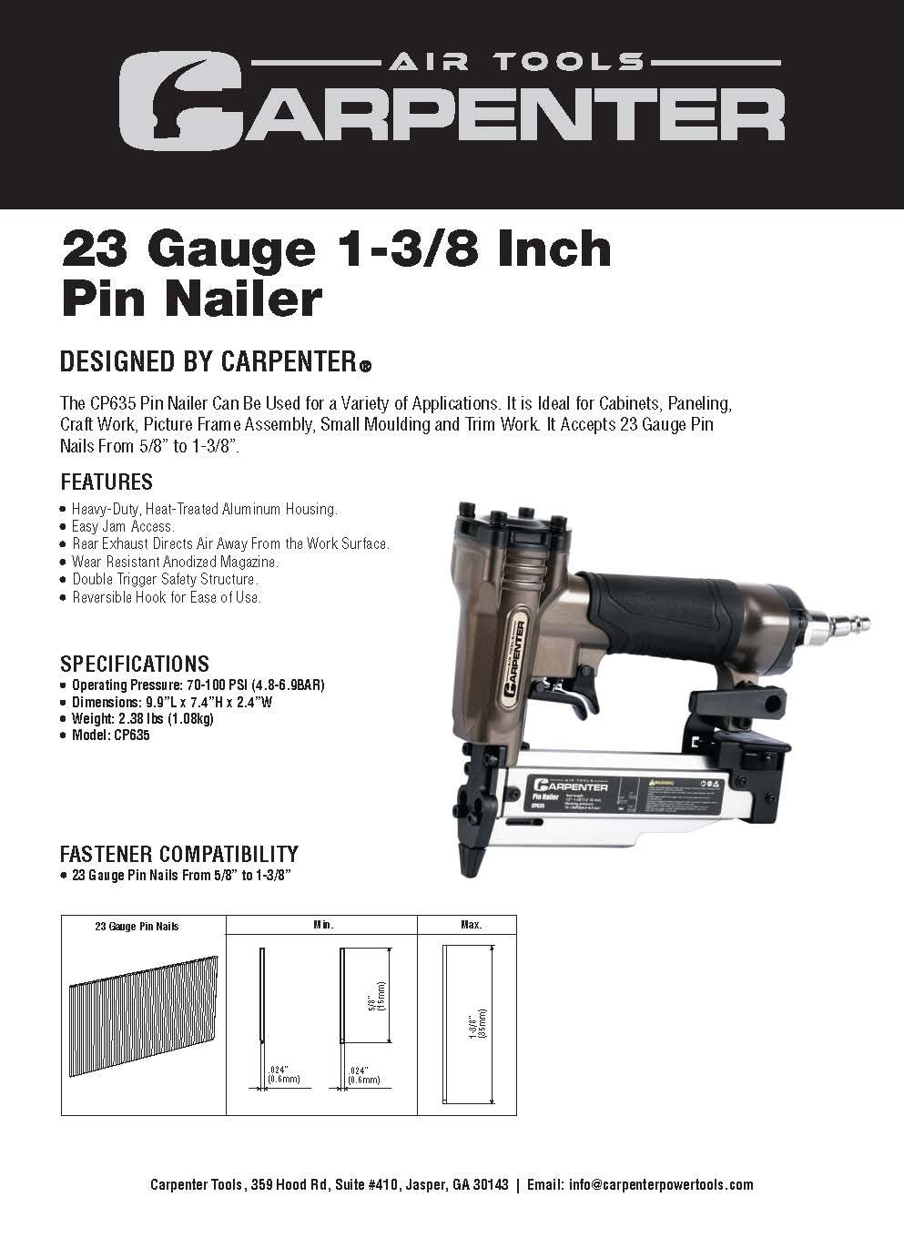 23 Gauge 1-3/8 inch Pin Nailer P89531