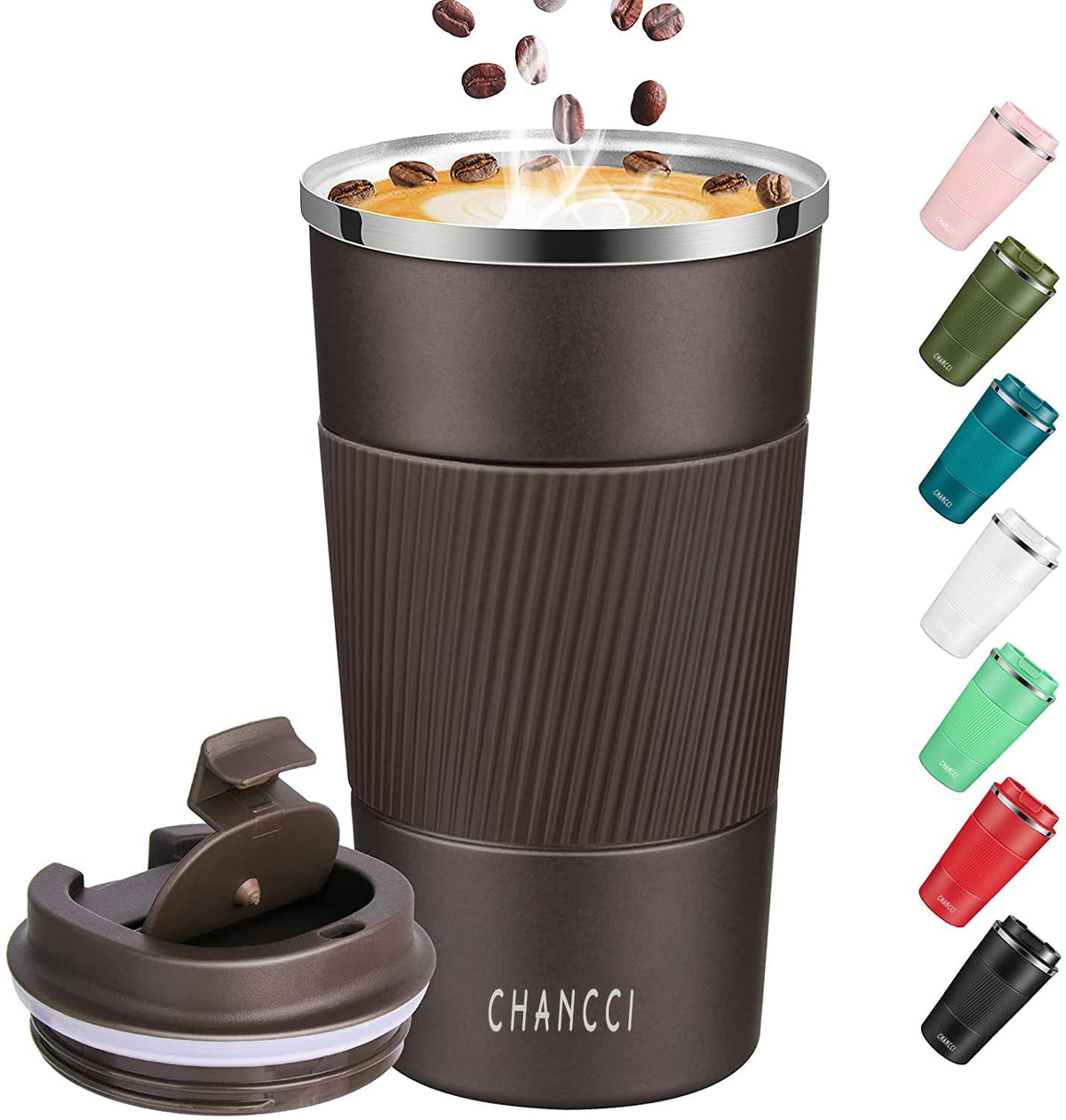 16 oz Insulated Stainless Steel Travel Coffee Mug with Screw Lid Q235