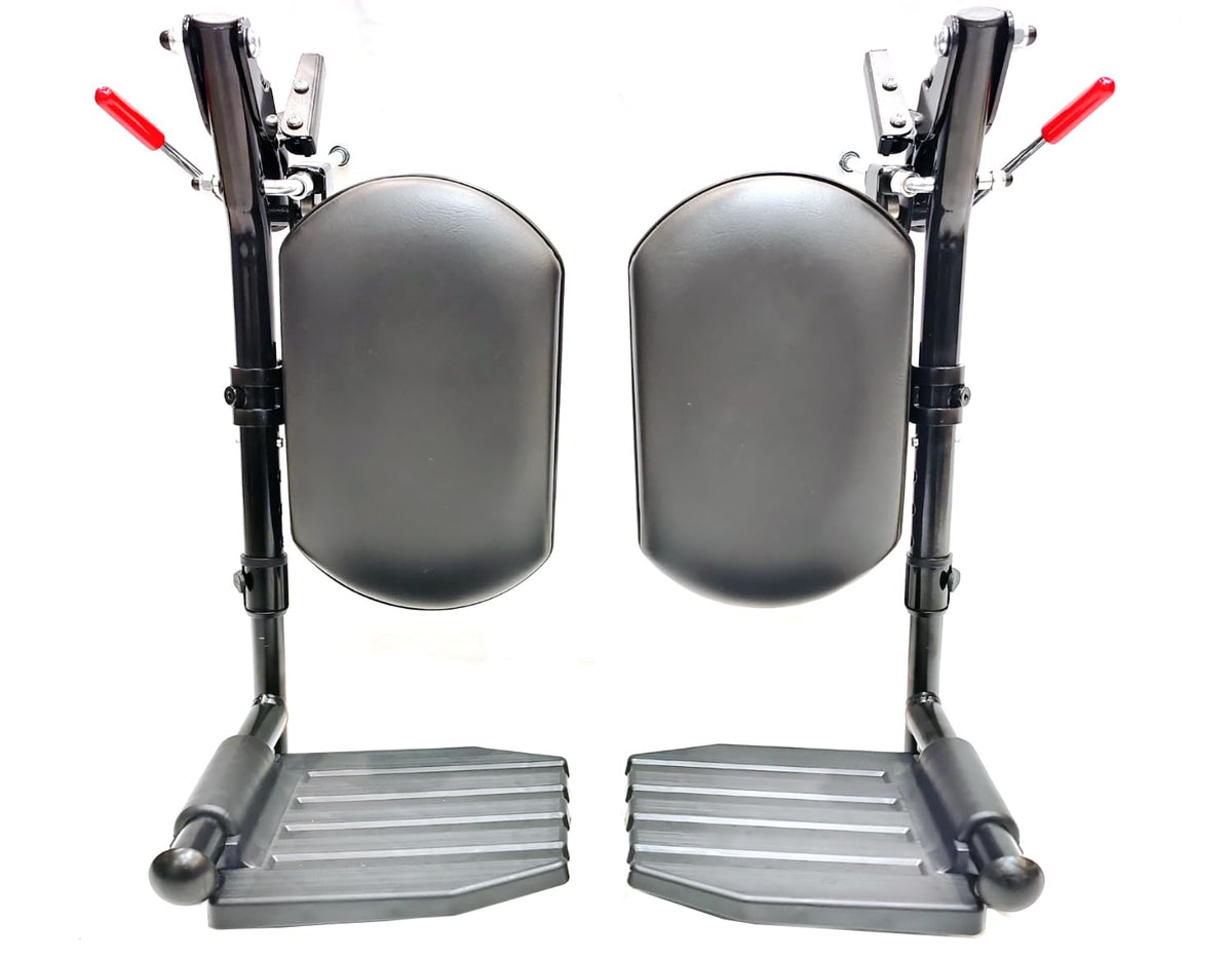 Wheelchair Elevating Leg Rest with Padded Leg Pads and Rotatable Adjustable Footrests T4679