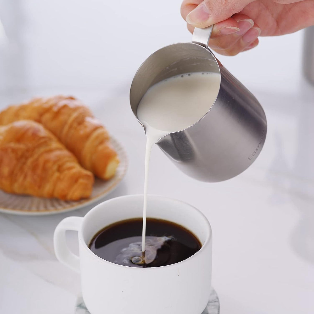 12 oz Stainless Steel French Press and Creamer Set I453966