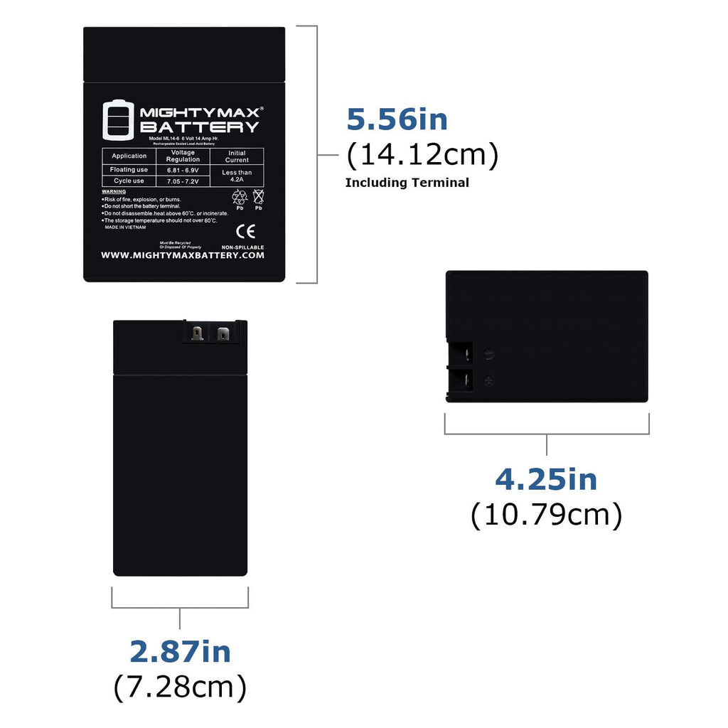6V 14Ah AGM Replacement Battery 4 Pack L334