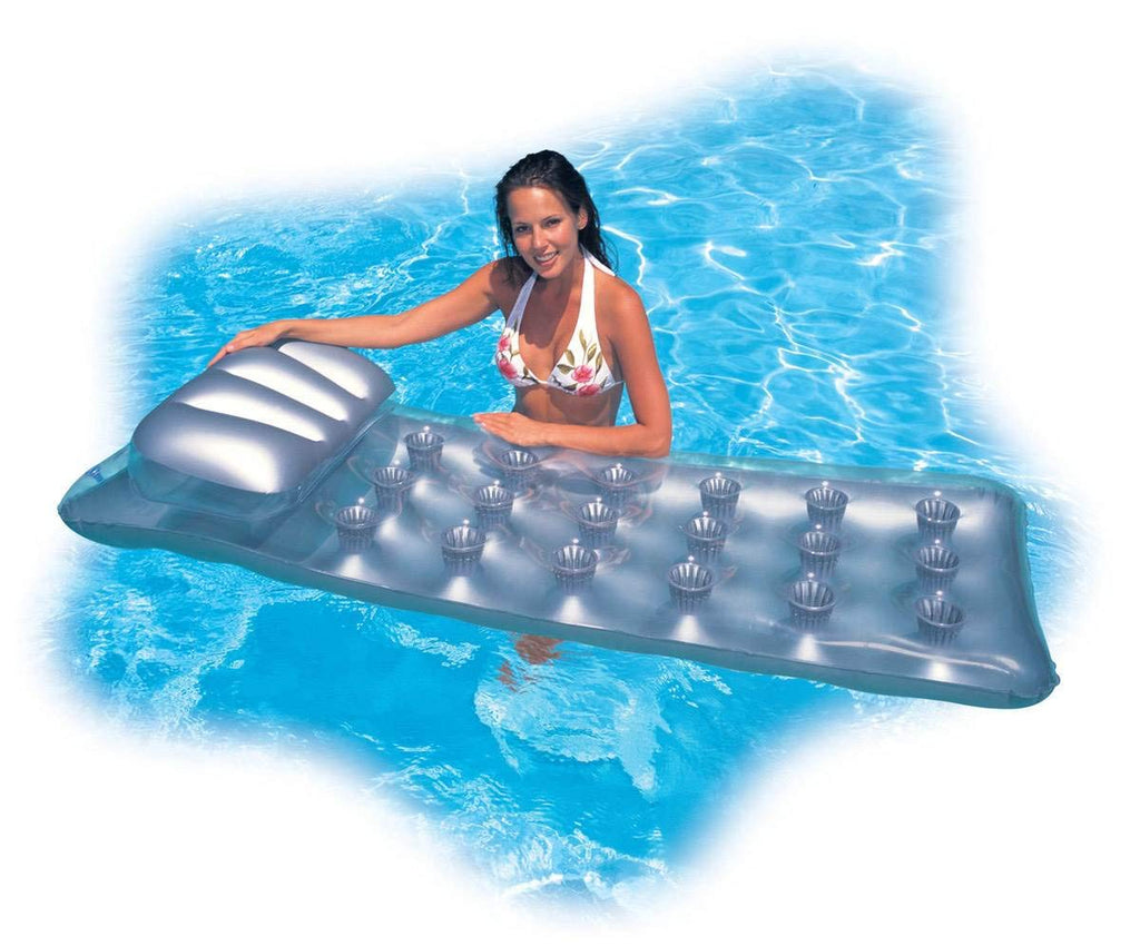 18-Pocket Mattress Pool Lounger with Headrest 3 Pack I564