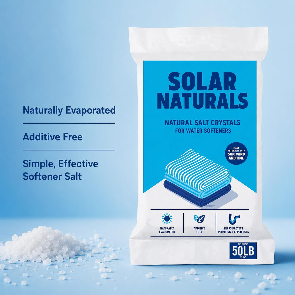 Natural Salt Crystals for Water Softeners, 50 lb P581