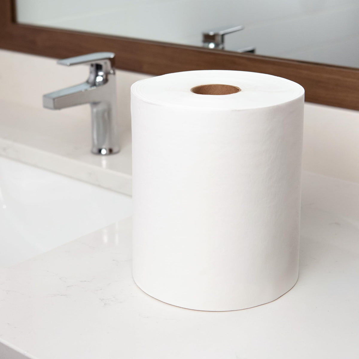 White 1-Ply Hardwound Paper Towels, 6 Rolls K37934