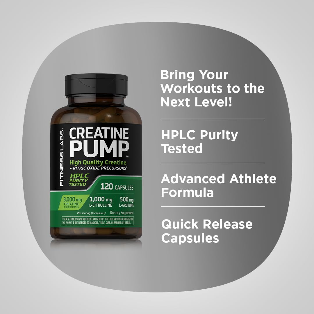 Creatine Monohydrate Capsules 3000mg 120 Count U5716