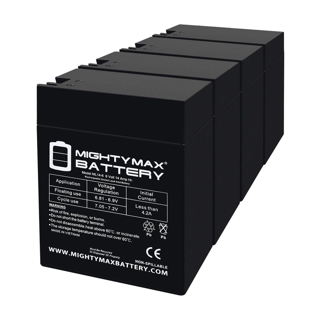 6V 14Ah AGM Replacement Battery 4 Pack L334