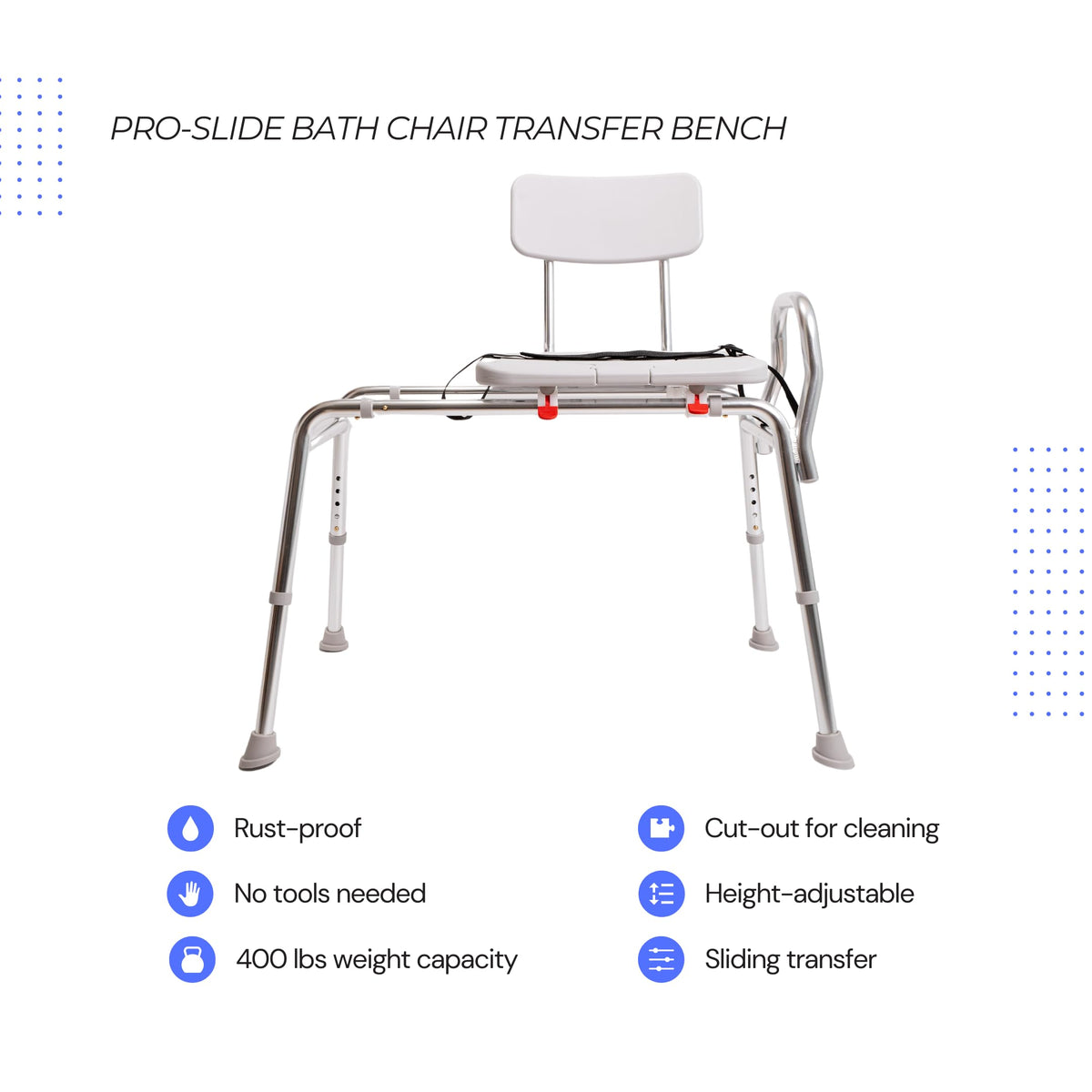 Height Adjustable Shower Chair & Tub Transfer Bench Z51949