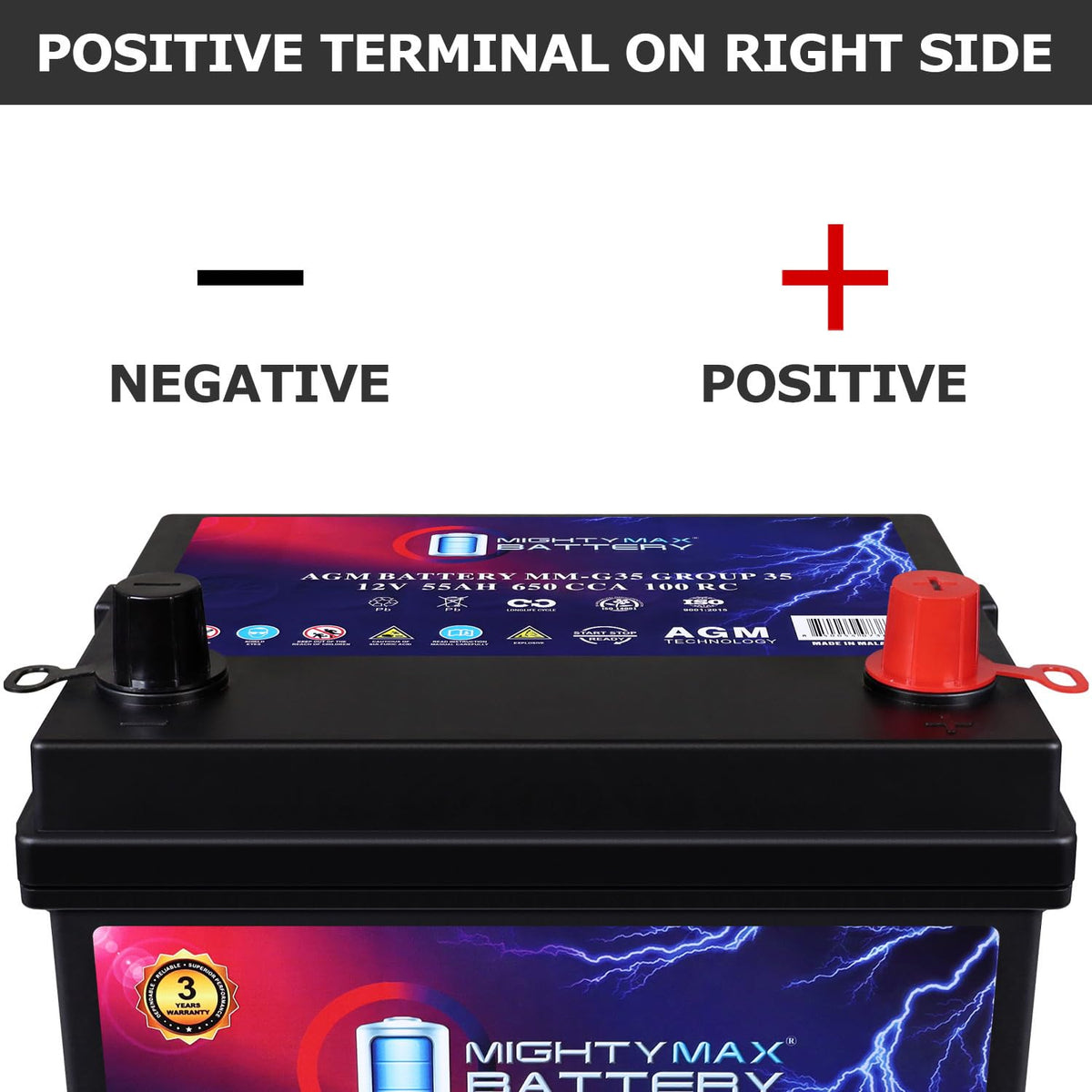 12V 55Ah AGM Replacement Battery E484