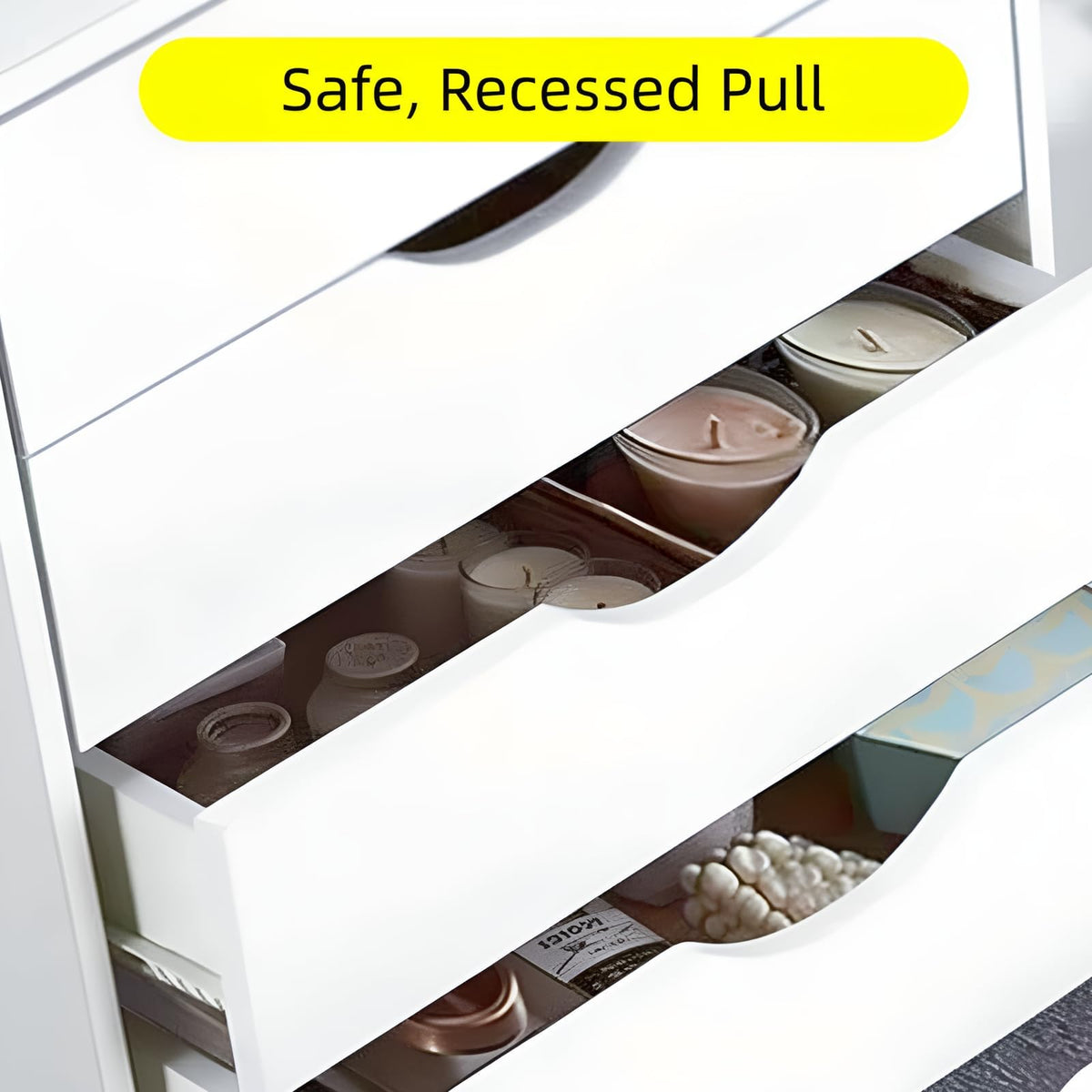White 5 Drawer Mobile File Cabinet Q308