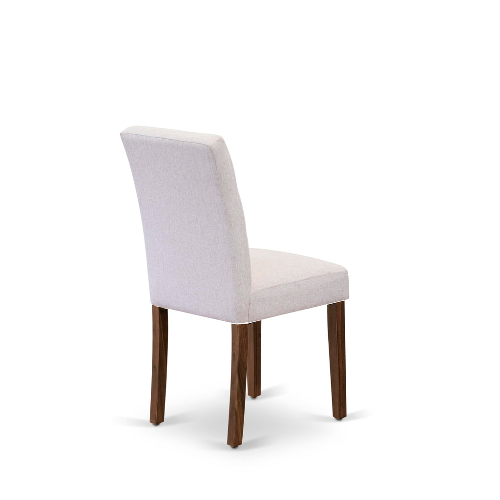 5 Piece Mid Century Dining Table Set with 4 Beige Fabric Chairs B91489
