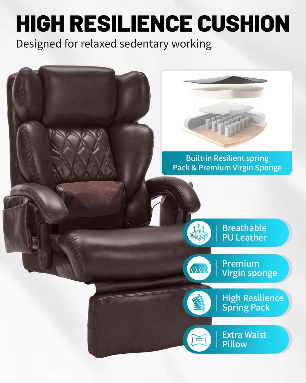 Massage Office Chair with Foot Rest A61138