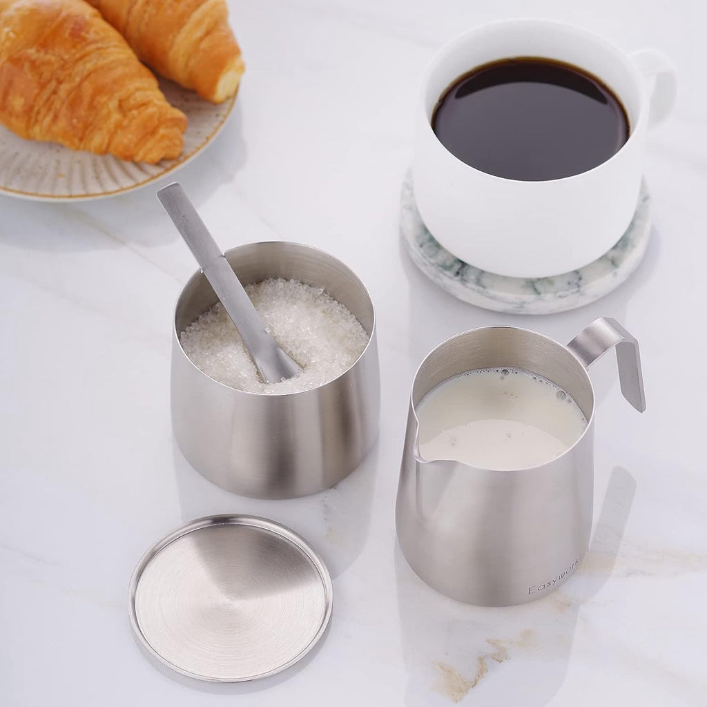 12 oz Stainless Steel French Press and Creamer Set I453966