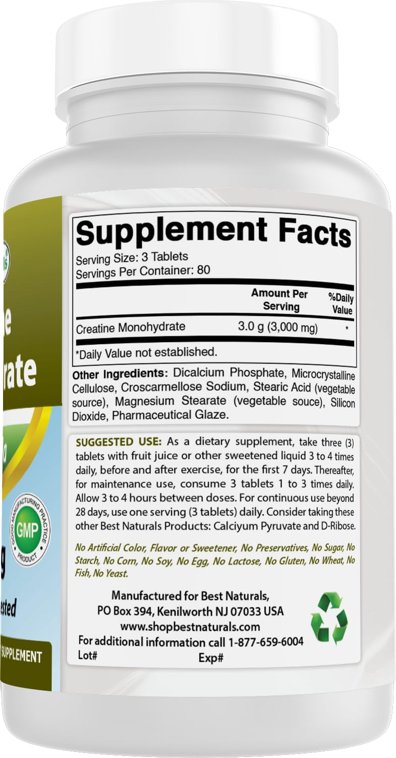 Creatine Monohydrate 1000 mg 240 Tablets S71707