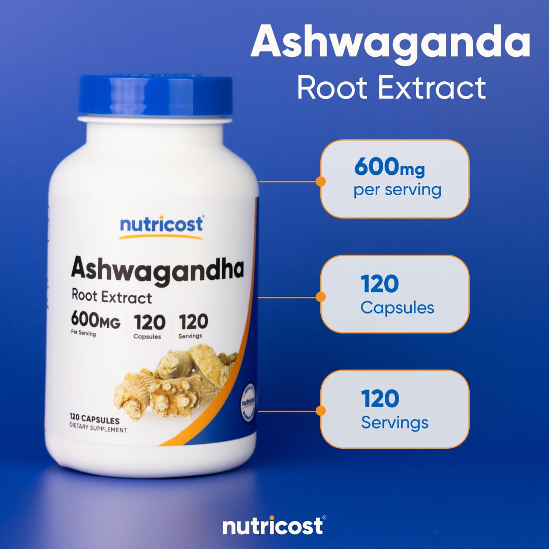 Ashwagandha Herbal Supplement 600mg 120 Capsules E66613