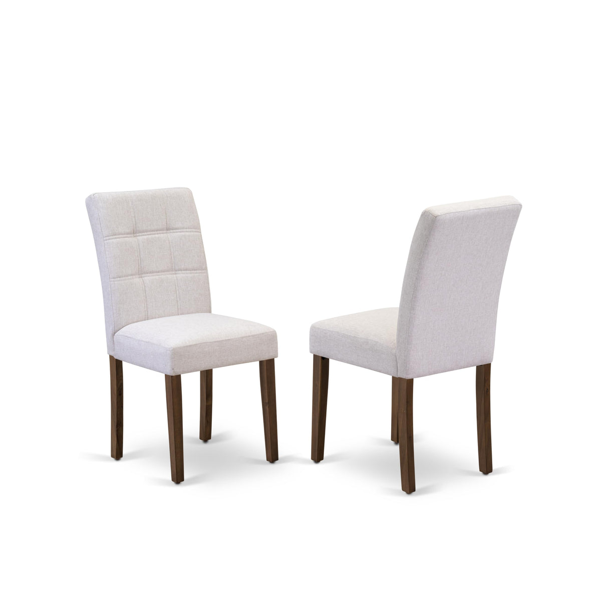 5 Piece Mid Century Dining Table Set with 4 Beige Fabric Chairs B91489