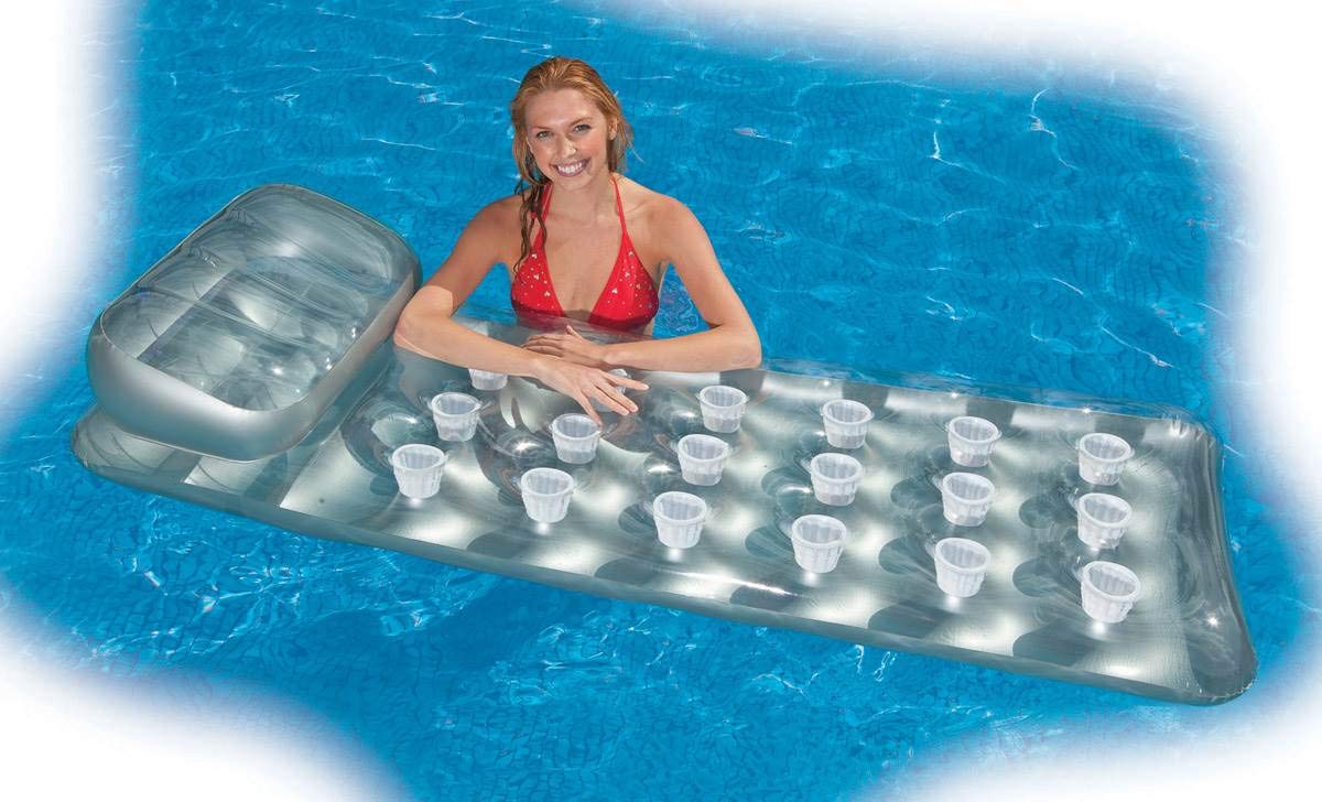 18-Pocket Mattress Pool Lounger with Headrest 3 Pack I564