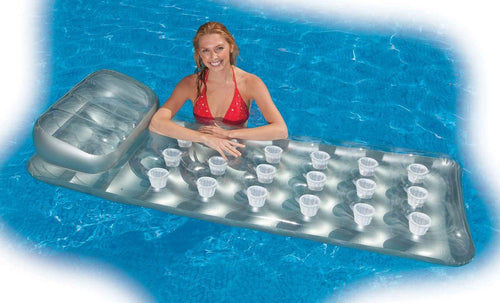 18-Pocket Mattress Pool Lounger with Headrest 3 Pack I564