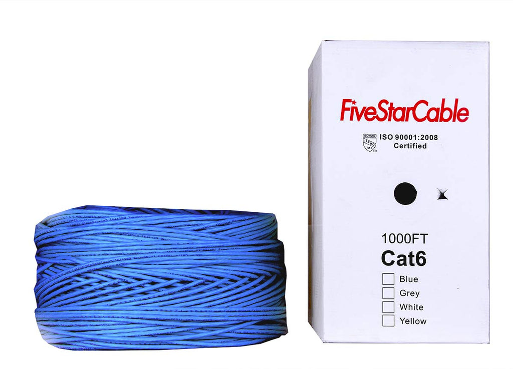 Blue Cat6 1000ft 23AWG UTP Ethernet Cable J960861