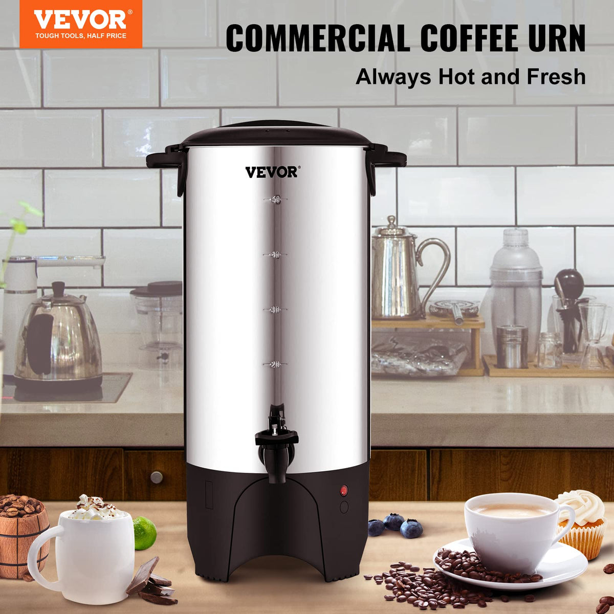 50 Cups Stainless Steel Commercial Coffee Urn W43998