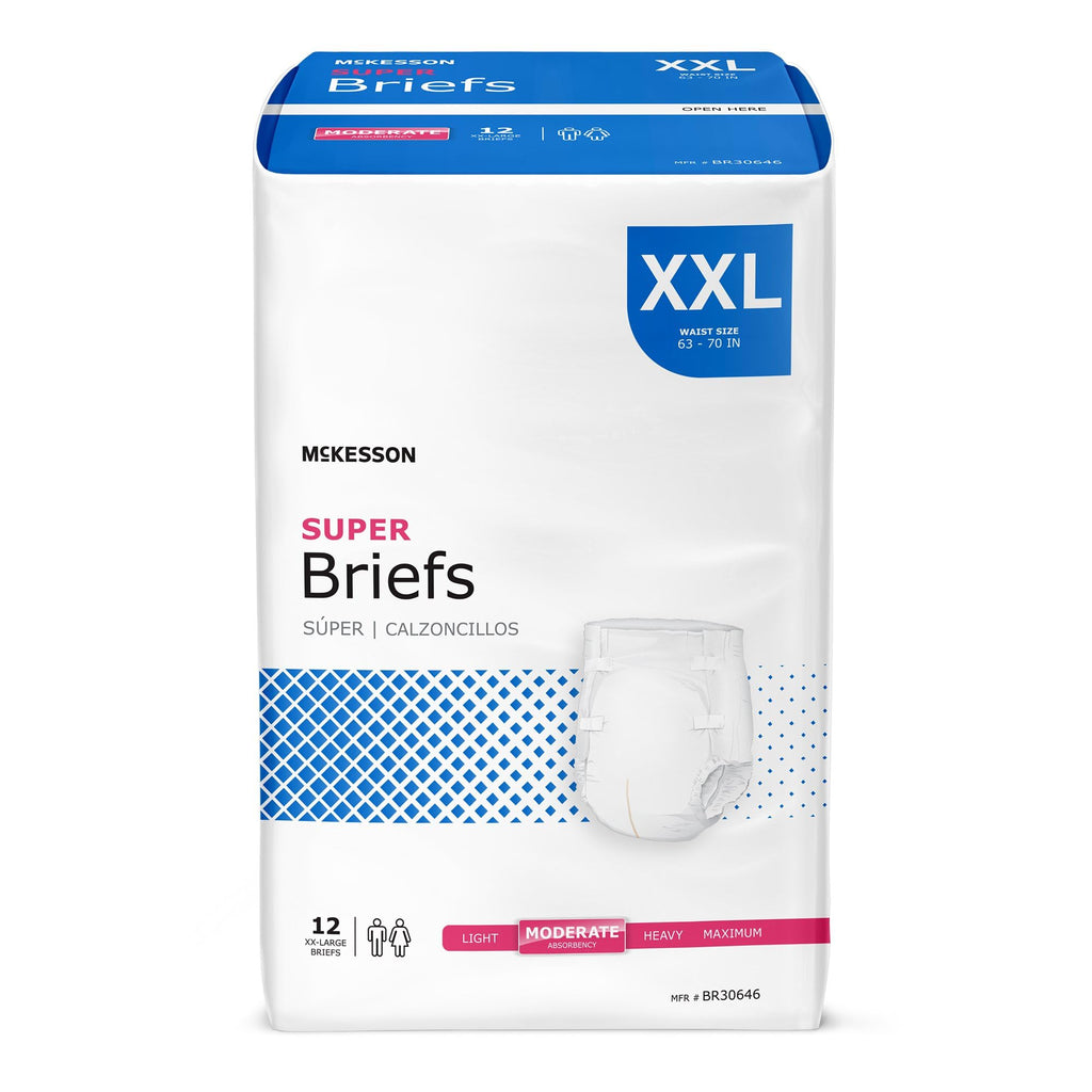 XXL Moderate Absorbency Unisex Briefs 12 ct T4116