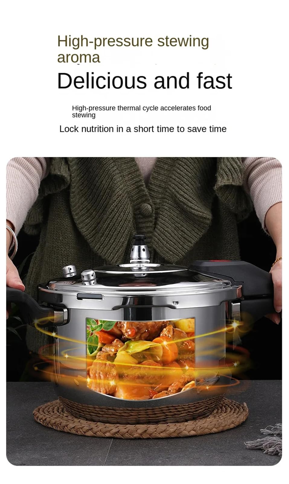 Stainless Steel 3L Induction Compatible Stove Top Pressure Cooker S747587