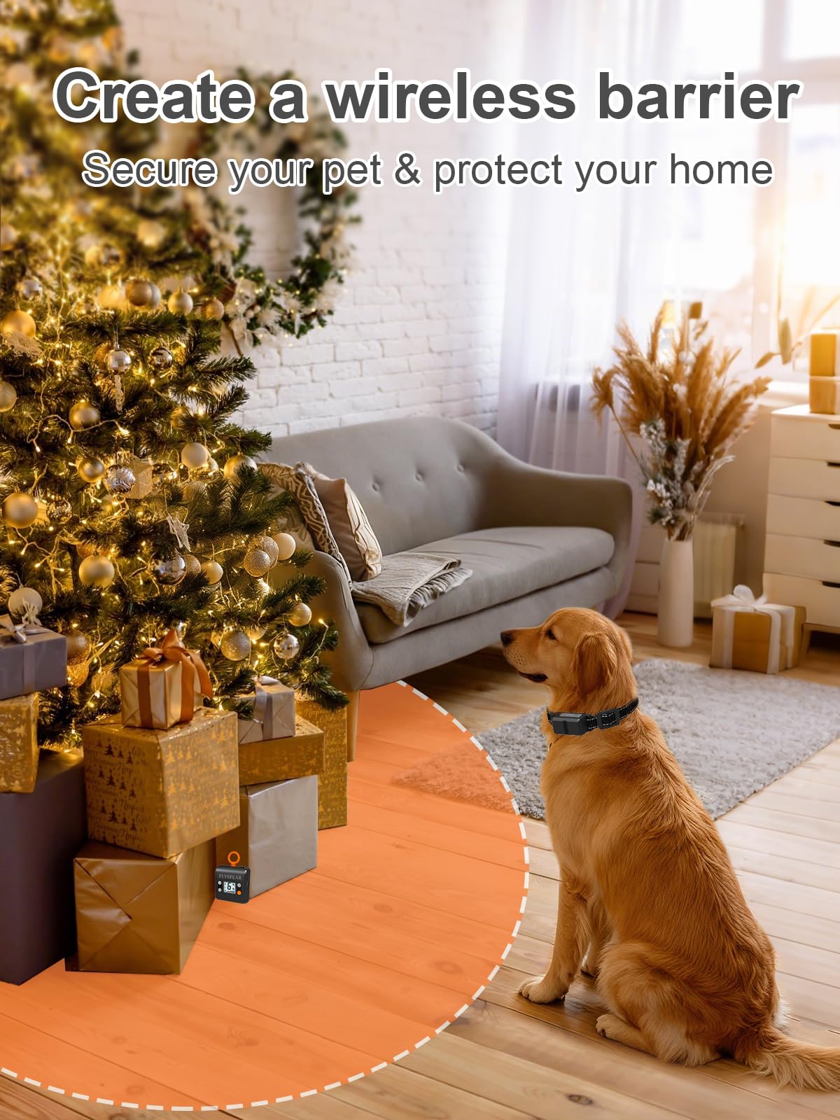 Wireless Rechargeable Indoor Pet Barrier with 6 Adjustable Range R19210