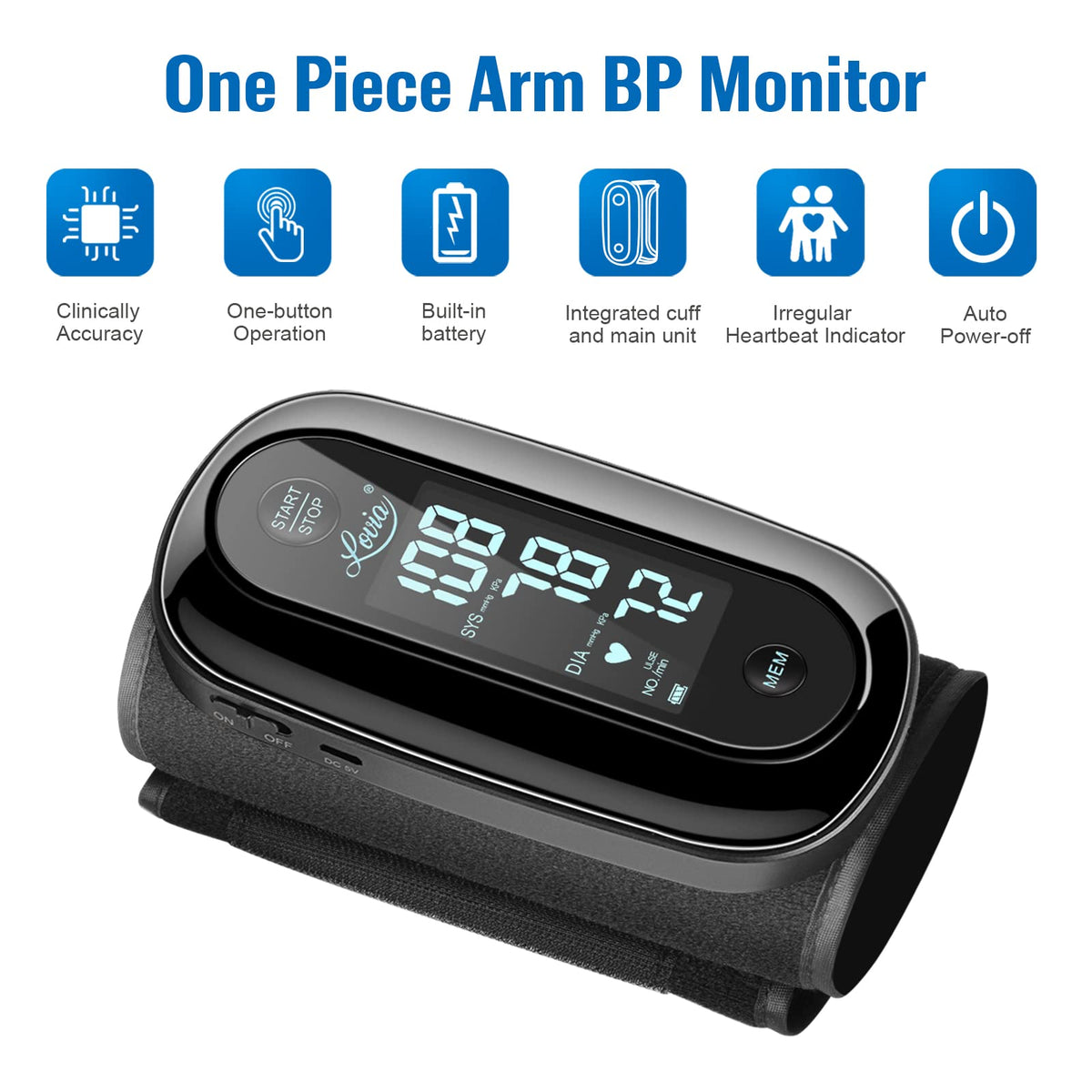Upper Arm Blood Pressure Monitor with 9-14 Inch Cuff Y665073