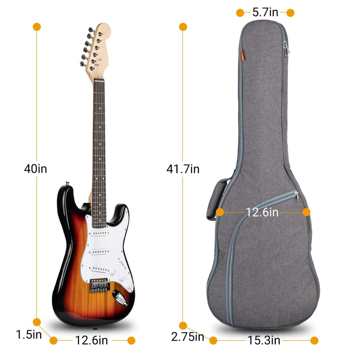 Waterproof Hardshell Acoustic Guitar Case with 3 Pockets X9325