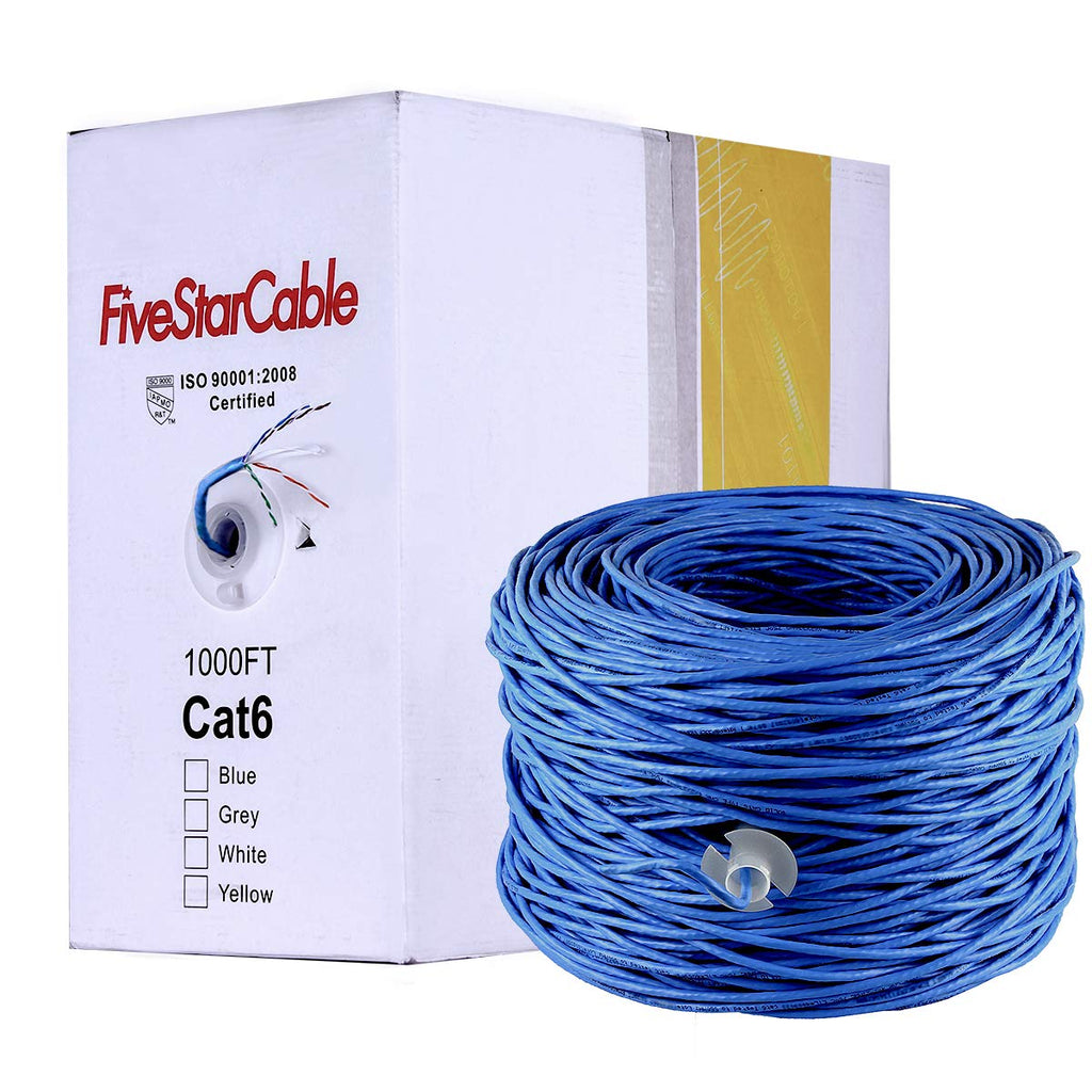 Blue Cat6 1000ft 23AWG UTP Ethernet Cable J960861