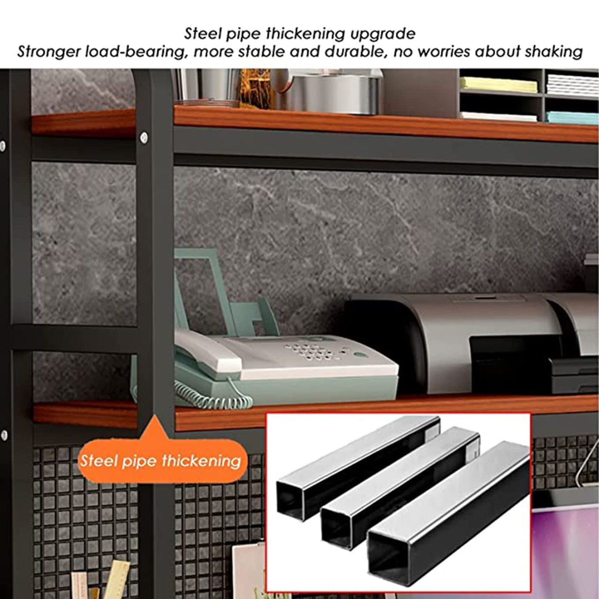 Adjustable Wood Metal Desktop Bookshelf Y371133